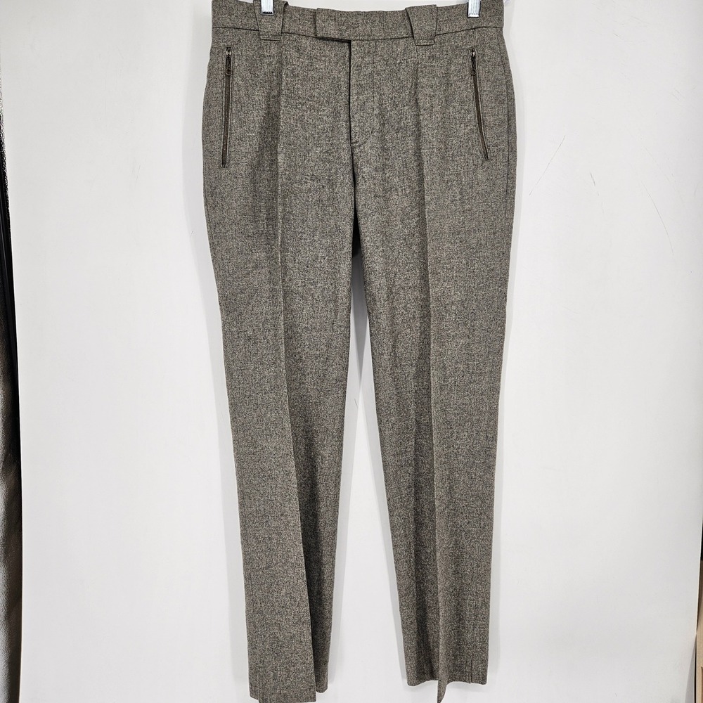 Vintage Polo Ralph Lauren Pants Mens 34x34 Fine Merino Wool Blend Zipped Pockets